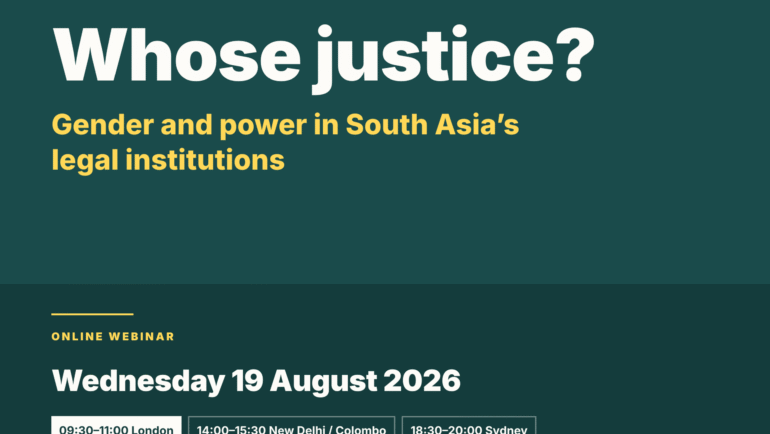 Whose justice? Gender and power in South Asia’s legal institutions